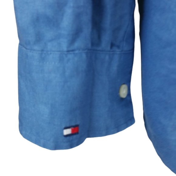 Tommy Hilfiger Linen Collared Long Sleeves Button Up Shirt Top - Picture 7 of 13